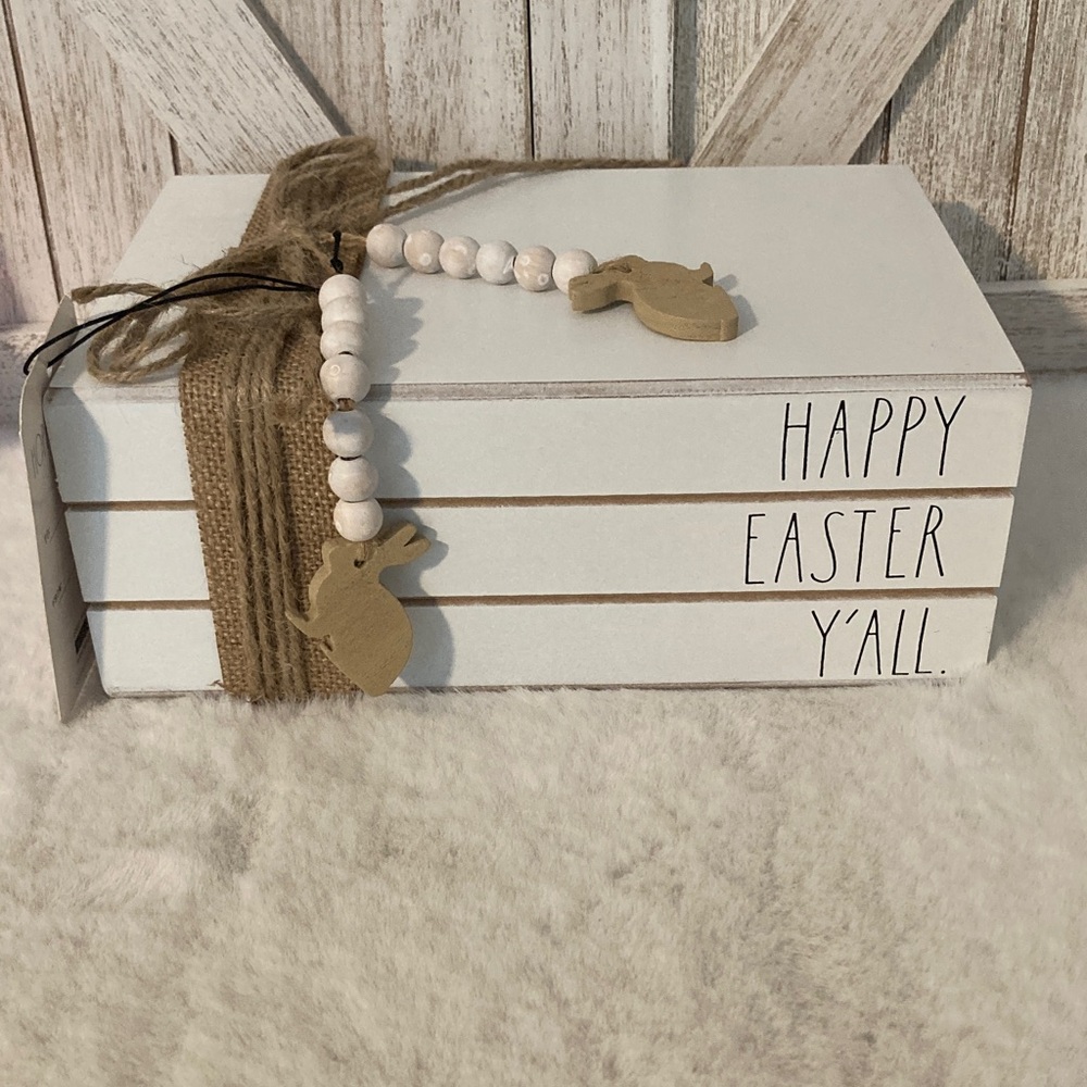 Rae Dunn Happy Easter Y’All Faux Stacked Books